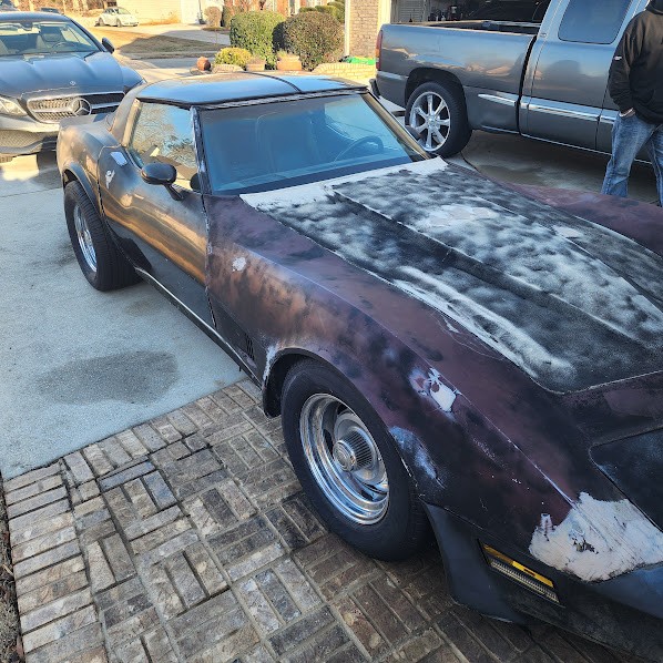 The Corvette before refinishing