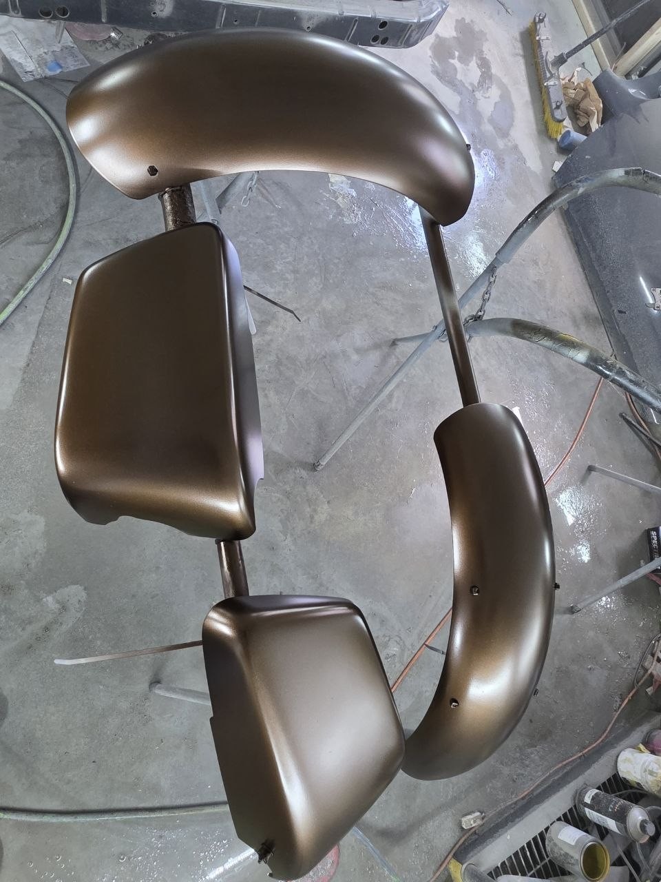 Bronze finish on the separate body panels