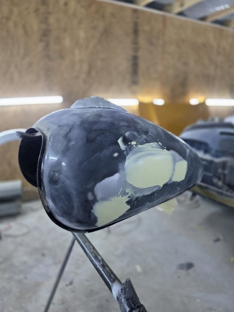 Tank during surface preparation
