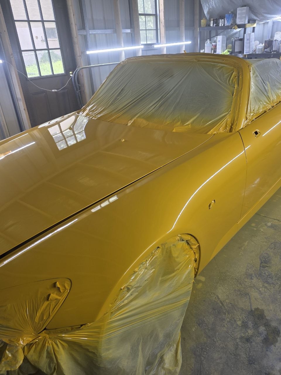 Golden candy midcoats over the mustard-yellow base